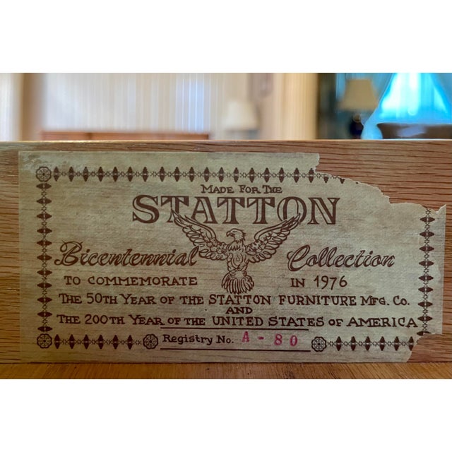 American Historic Bicentennial Statton Fine Furniture Cherry Secretary Desk For Sale - Image 3 of 11