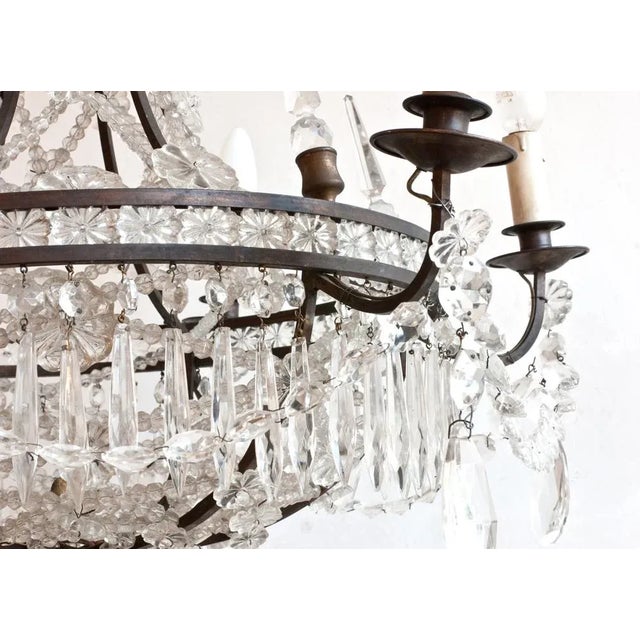 Metal Italian Chandelier, 1950s For Sale - Image 7 of 9