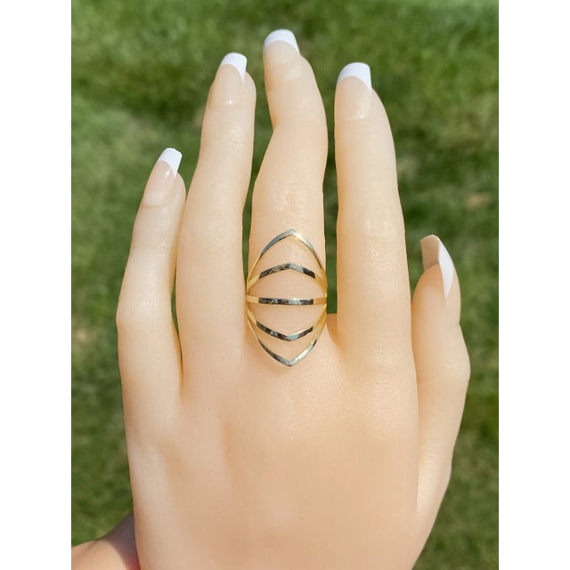 The School Lane: Yellow Gold Cocktail Statement Ring For Sale - Image 10 of 11