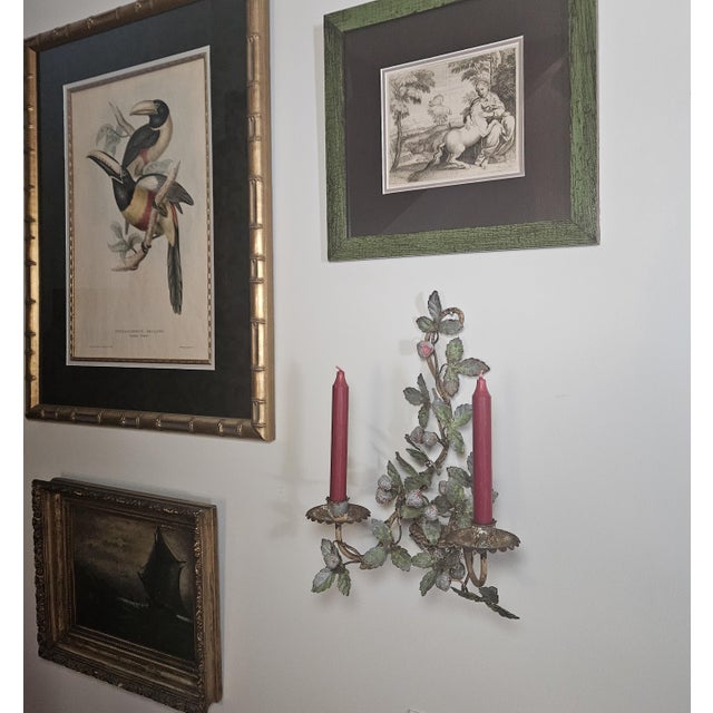 Beautiful, possibly, Italian wall scone in the Hollywood Regency style. Substantial rust, chippy paint and damage but the...