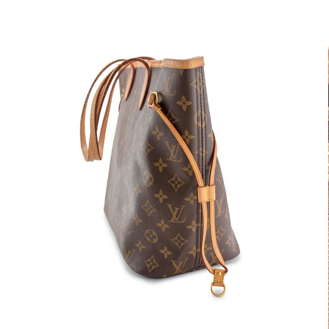 Early 21st Century Louis Vuitton Brown Monogram Canvas Leather Neverfull MM Tote Bag For Sale - Image 5 of 12