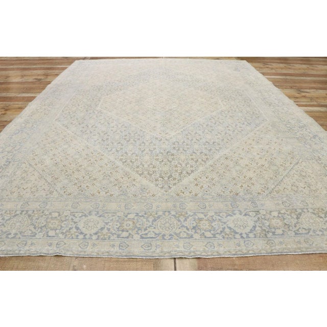 Beige Vintage Persian Mahi Tabriz Rug - 09'03 X 12'02 For Sale - Image 8 of 10