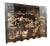 Vintage Oriental Asian Palace City Coromandel Chinoiserie Black Six Panel Screen For Sale - Image 4 of 17