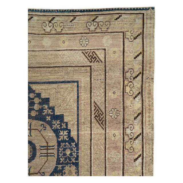 Rustic Galerie Shabab Collection Late 19th Century East Turkestan Khotan Gallery Carpet For Sale - Image 3 of 10
