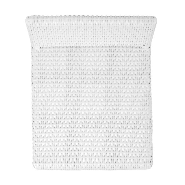 Serienna 30 in. Seat Height Rectangular Rattan Low Back Bar Stool, Smooth White For Sale - Image 11 of 11