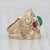 2010s Vintage Ornate Emerald Ruby Diamond Ring 14k Yellow Gold Size 6.25 For Sale - Image 5 of 8