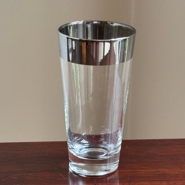 Mid 20th Century MCM Dorothy Thorpe-Style Platinum Rimmed Tumblers — Set of 6 For Sale - Image 5 of 13