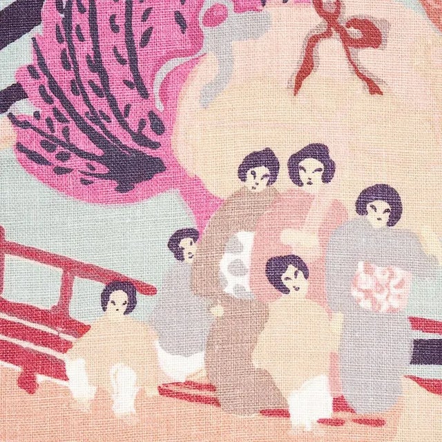 Asian Sample- Schumacher Pearl River Fabric in Blush For Sale - Image 3 of 3