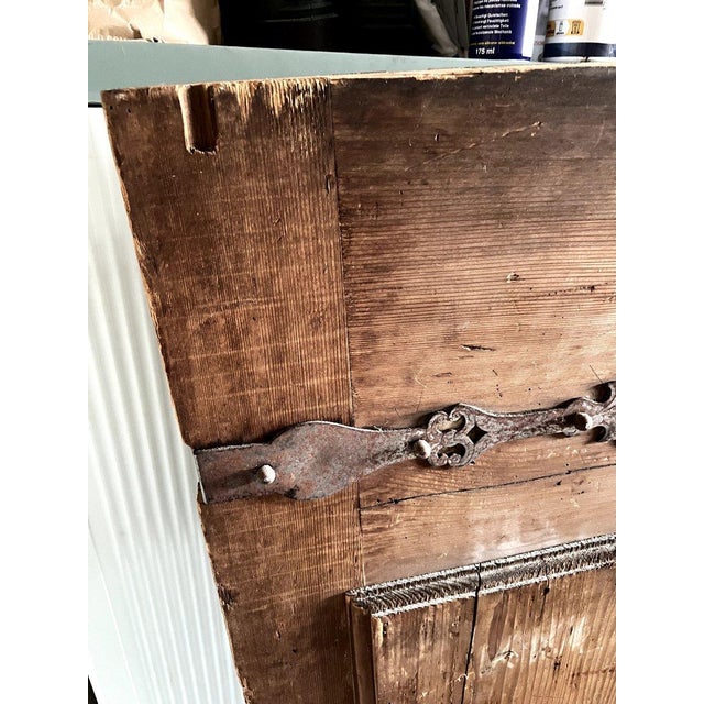 Brown Antique Carved Architectural Door, 1600s For Sale - Image 8 of 13