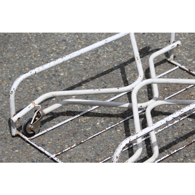 Vintage White Metal Foldable Table, 1970s For Sale - Image 9 of 18