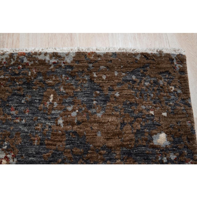 9x12 Lydia Lila Earthy Rustic Modern Hand Knotted Wool Abstraction Carpet Rug For Sale - Image 4 of 5