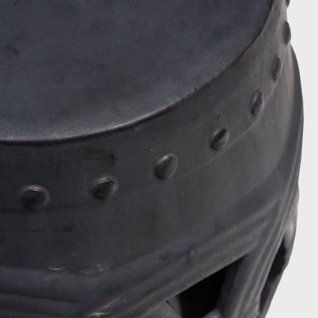 Chinese Graphite Black Prosperity Garden Stool For Sale - Image 4 of 5