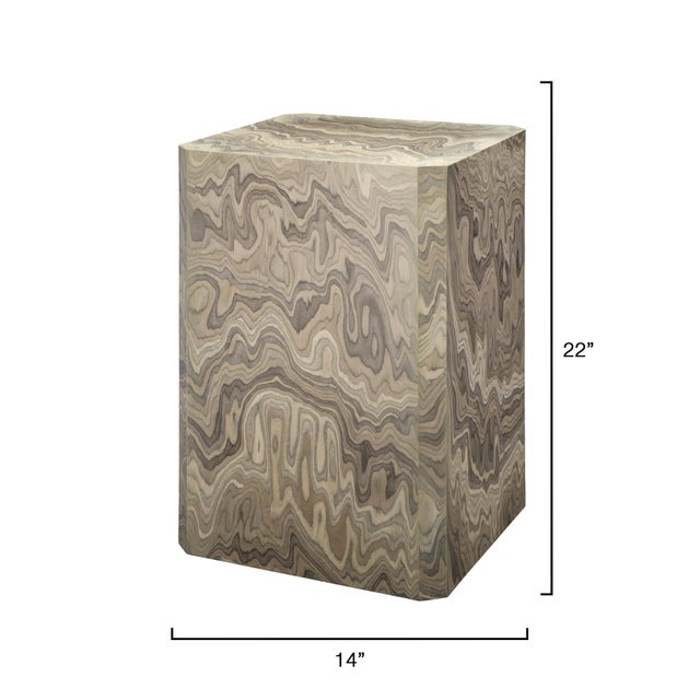 Modern Vale Side Table, Sand Grey Veneer For Sale - Image 3 of 5