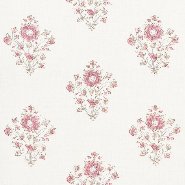 Sample- Schumacher Beatrice Bouquet Fabric in Pink For Sale