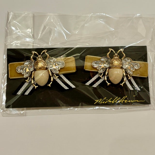 Shabby Chic Set of Two Pairs of Handmade Set Original Shoe Clips by Artist Michelle Heimann . For Sale - Image 3 of 4