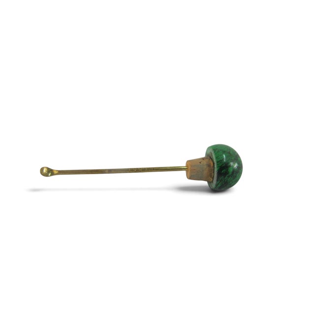 Gemstone Antique Chinese Lapis Lazuli Malachite Gold Metal Double Gourd Snuff Bottle For Sale - Image 7 of 10