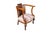 An exceptional 19th-century antique mahogany armchair masterfully combining the dramatic, sweeping lines of the Empire and...