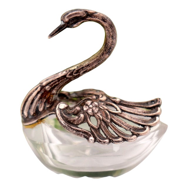 Swan-Shaped Silver Salt Shaker For Sale