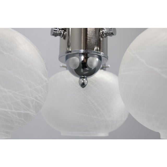 Glass Italian Gold Glass Chandelier, 1970s For Sale - Image 7 of 13