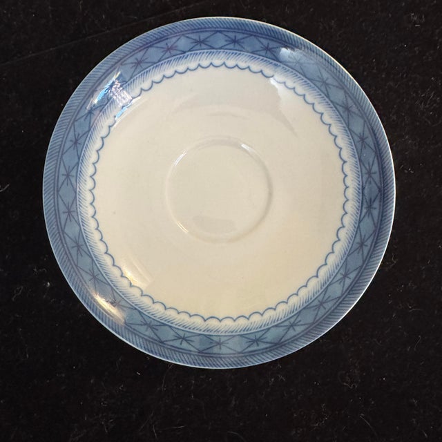 Late 20th Century Mottahedeh Vista Alegre Blue Canton Porcelain Teacup & Saucer Set - 5 Pieces For Sale In Providence - Image 6 of 10