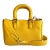 Fendi Sunflower Yellow Leather Tote Bag For Sale