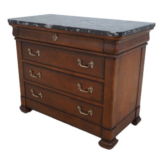 Century French Empire Marble Top Dresser Chest For Sale