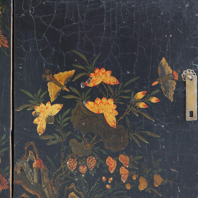 Antique Black Painted Display Cabinet For Sale - Image 6 of 7