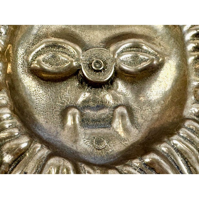 Vintage Brass Sun Face Door Stopper, 1970s For Sale - Image 11 of 12