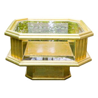 Vintage Octagonal Brass Coffee Table by Rodolfo Dubarry, 1970s For Sale