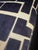 Contemporary Dark Navy Blue and White Geometric Pillow With New Insert For Sale - Image 3 of 7