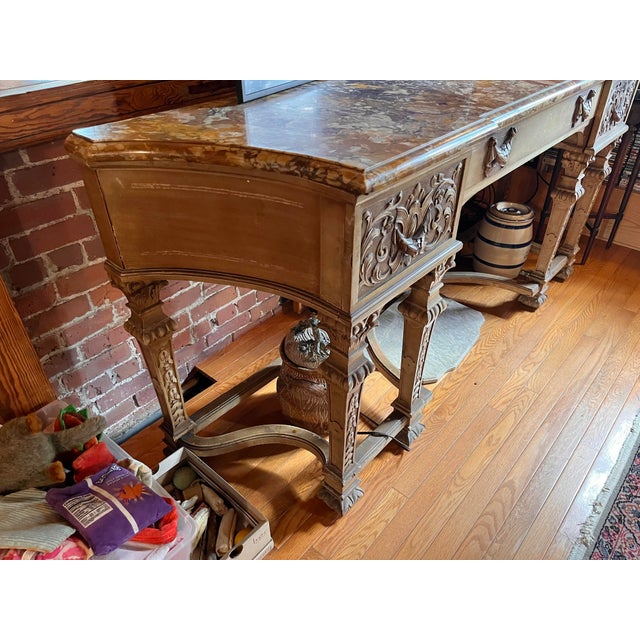 Antique Breche De Vendome Marble Console Table For Sale In New York - Image 6 of 6