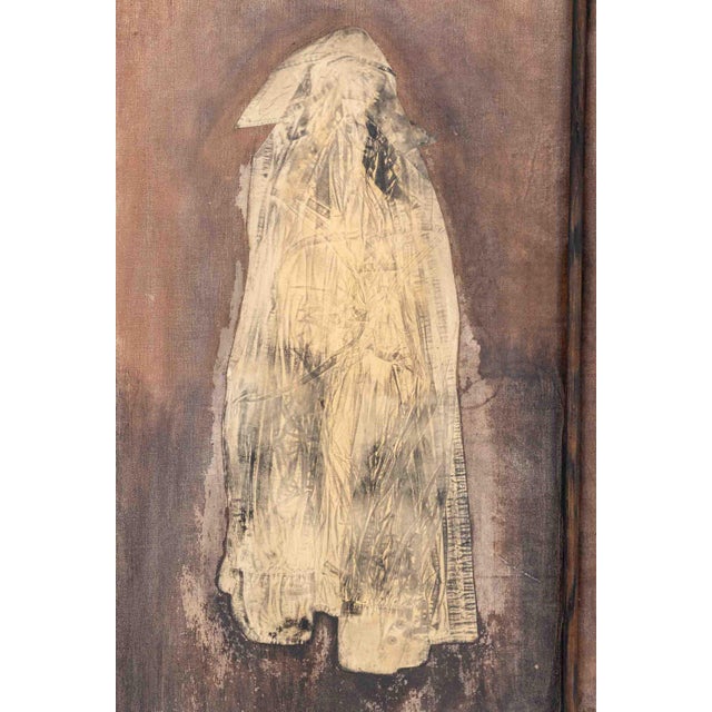 Roni Nicholson (American, XX), "Francisco G.", Mixed Media on Linen with Assemblage Elements, 1990, signed, titled, and...