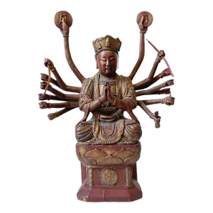 Antique Sino-Tibetan Bodhisattva Carved Wood Buddha