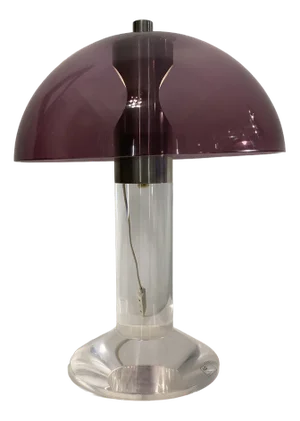 Acrylic and Steel Lamp, Italy, 1970s