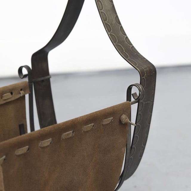 Mid-Century Brutalist Magazine Rack, 1970s For Sale - Image 4 of 9