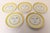 Set of five porcelain dinner plates from the Taste Setter Collection by Sigma (ca. 1970s, Italy). Charming winking lion...