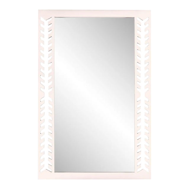 Fleur Home Audubon Spruce Rectangle Mirror in Frosted Petal, 24x36 For Sale