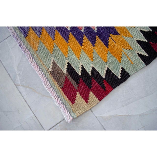 1970s Turkish Hand-Made Kilim Rug Large Living Room Decor - 6′6″ × 12′ For Sale - Image 12 of 13