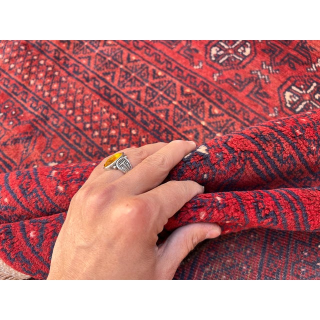 2000 - 2009 Vintage Afghan Turkmen Ersari All-Over Gul Oversize Rug - 13'1" X 10'4" For Sale - Image 5 of 11