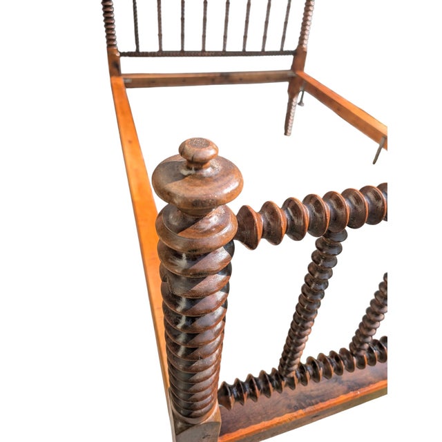 19th Century Antique Jenny Lind Turned Wood Full Spool Bed For Sale - Image 14 of 18