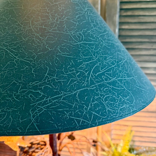 Frederick Cooper Bird Nest Floor Lamp W/ Green Faux Leather Shade For Sale - Image 16 of 16