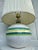 A fantastic mid century modern glazed terracotta lamp. Round form with a heavy Italian influence. Semi-gloss textured...