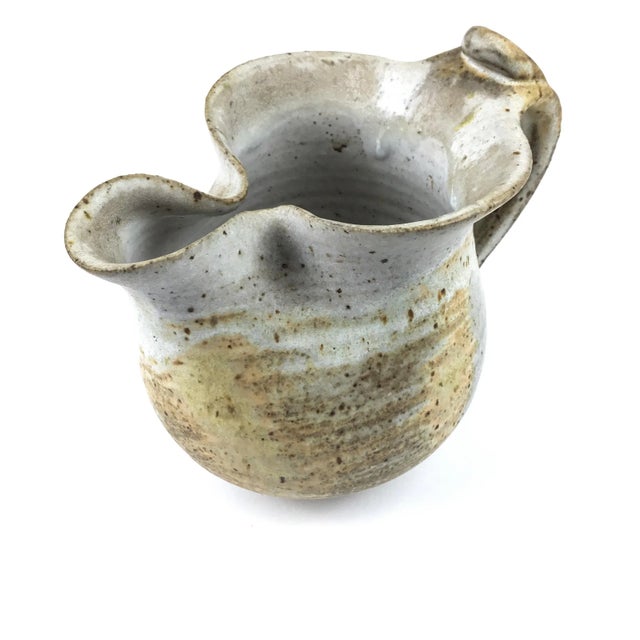 Vintage Studio Pottery Glazed Pottery Pitcher For Sale In Portland, ME - Image 6 of 13