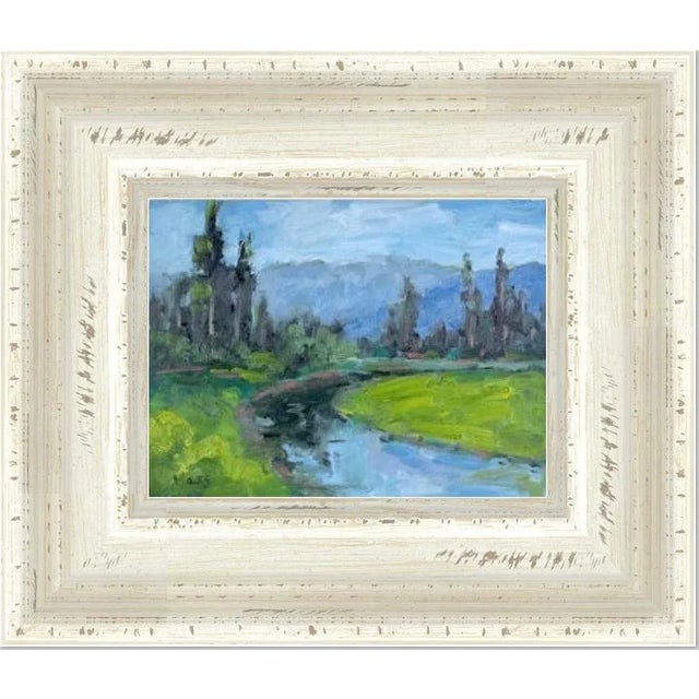 Wood Modern Impressionist Oil Painting For Sale - Image 7 of 8
