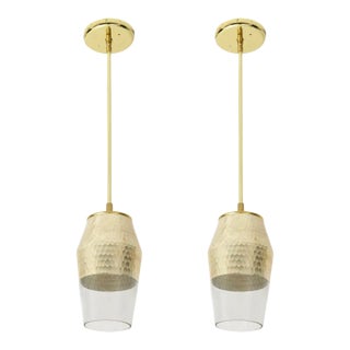Honeycomb Pendant Lights - a Pair For Sale