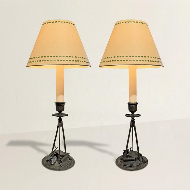 This pair of early 19th-century French Empire bronze candlesticks arrives with all the theatrical self-assurance of...