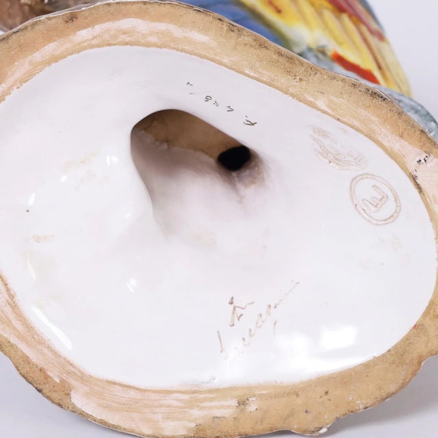 Pair of Vintage Porcelain Parrots by Ugo Zaccagnini For Sale - Image 10 of 10