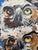 Figurative The Disciples by Deb Komitor | Oil on cradleboard Three owls perched on a tree branch. For Sale - Image 3 of 5