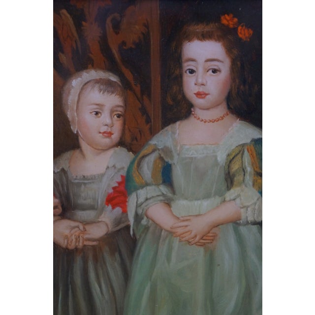Late 20th Century Charles II James Duke of York Princess Mary Oil Painting Van Dyck Henry Stone For Sale - Image 6 of 11