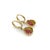 Modern 14k Gold Hand-Carved Watermelon Tourmaline Leaf Huggie Earrings, A Pair For Sale - Image 3 of 8